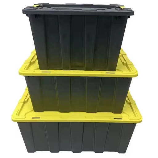 Factory-Made Factory Price Large-capacity Storage Box Black Body Yellow Lid Box for Heavy-duty Storage & Tool Organizing