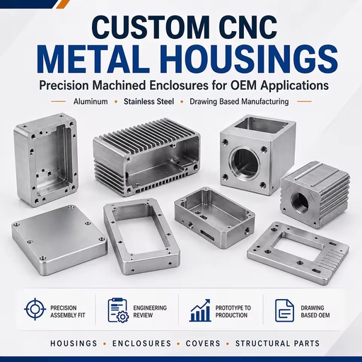Custom CNC Machining Service Precision Stainless Steel Aluminum Metal Housing Enclosure Parts OEM Manufacturer