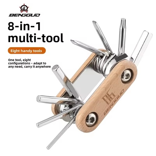 Benguo BG-9850 Hand Operated Aluminium Alloy Bicycle Repair Tools Mountain Road Bike Multi-function Folding Combination Repair