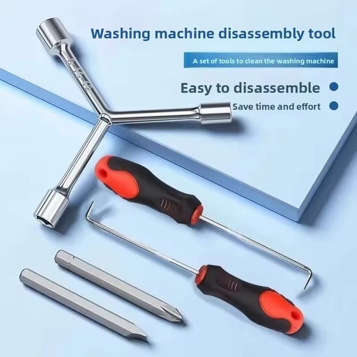 Hand Operated Washing Machine Disassembly Tool Set with Hard Case Three-Prong Socket Inner Drum Cleaning Screwdriver Disc Wrench