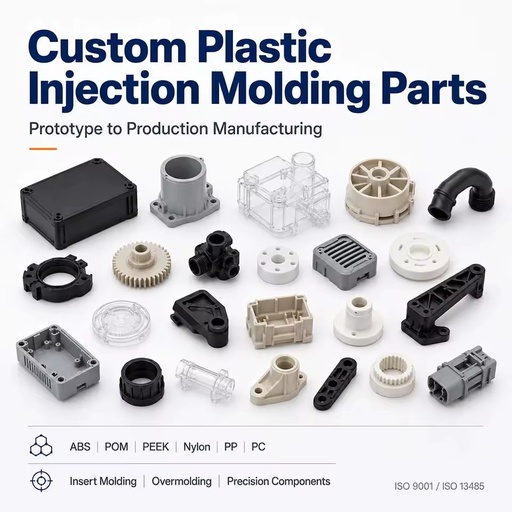Custom Plastic Injection Molding Manufacturer ABS POM PEEK Nylon PP PC Threaded Inserts Overmolding Rapid Prototyping Low MOQ