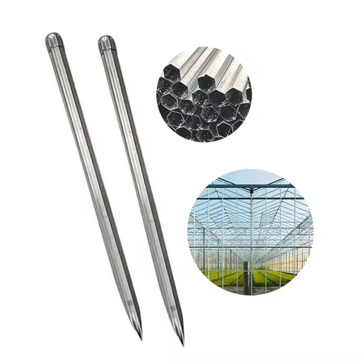 Metal Plant Support Stake Tomato/pepper Stand Hot-dip High-precision Hexagonal Galvanized Steel Pipe for Agricultural Greenhouse