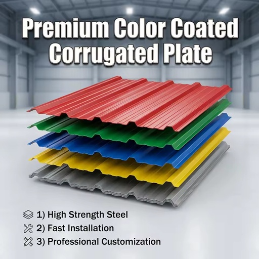 Customizable Color Coated Galvanized Corrugated Steel Plate High Strength PPGI Roofing Sheet for Modern Residential Construction