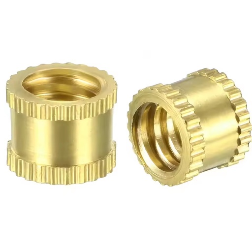 CNC Turned M3 Knurled Brass Thread Insert Fastener Oem Cnc Machining Services Custom Brass Embedded Nut Parts or 3D Printer