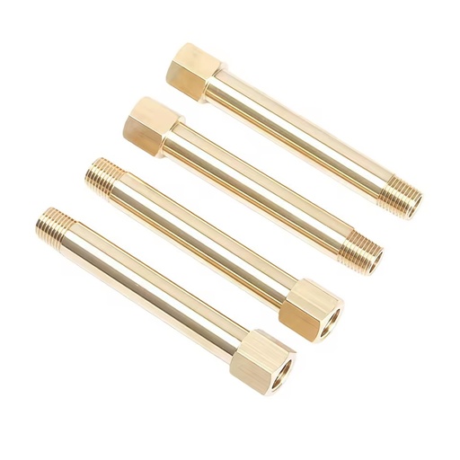 KC KC-113 OEM Precision CNC Lathe Brass Fitting Hex Nipple Hydraulic CNC Turning Machined Brass Connector Extension Customized