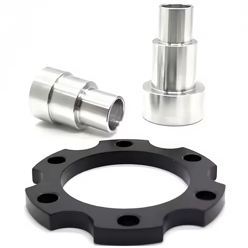 CNC Machining Fastener Parts Black Anodized Aluminum Flange 0.002mm High Precision Non Standard Fastener Components