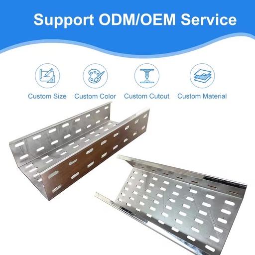 Wide Perforated Cable Tray Heat-resistant Electrical Steel Galvanized Cable Trunking for Power Distribution System