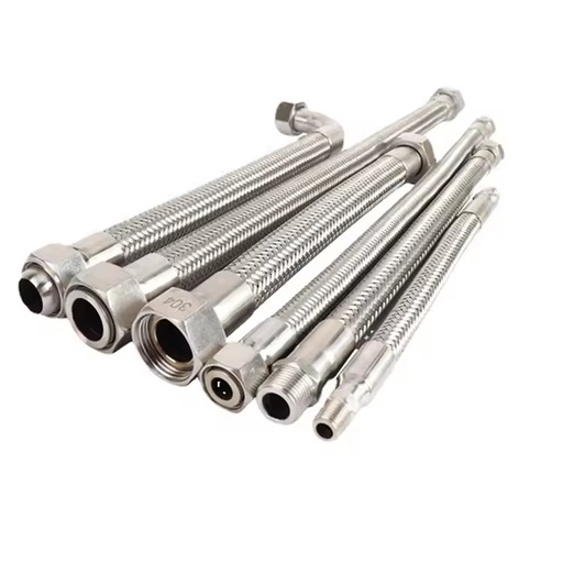 Hose Pipe Stainless Steel Wire Braided Flexible for Chemical Industrial Use Cutting Service 1/2-24 Inch Options -196~+420C