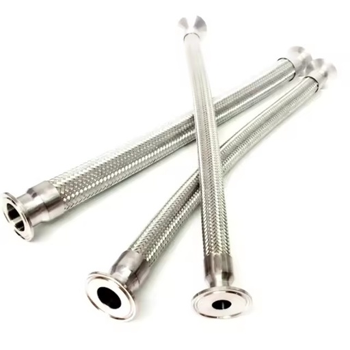 Stainless Steel Bellow Flexible Exhaust Hose with Braided Reinforcement Cutting Service 1/2-24 Inch -196~+420C XC69