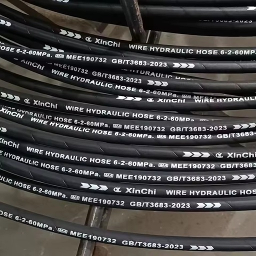 DIN EN 853 2SN 2W 2SC Customized High Pressure Resistance Flexible Hydraulic Hose Black 3-Year Warranty Cutting Service