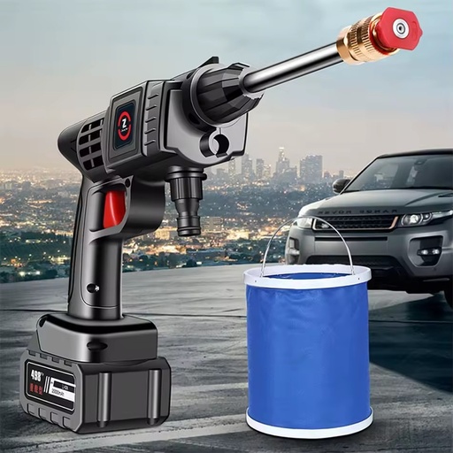 Portable Wireless Electric Car Washer High-Pressure 30Bar Long-Endurance Lithium Battery Cordless Water Jet Foam Gun Easy Use
