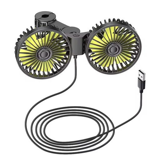 Automotive Fan Portable Air Conditioner 360 Degree Rotatable Dual Head 3 Speed Seat Fan