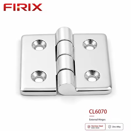 CL6070 Industrial Heavy Duty Stainless Steel Butt Hinge | 60x70mm Mirror Polished Easy Installation for BESS Storage Containers