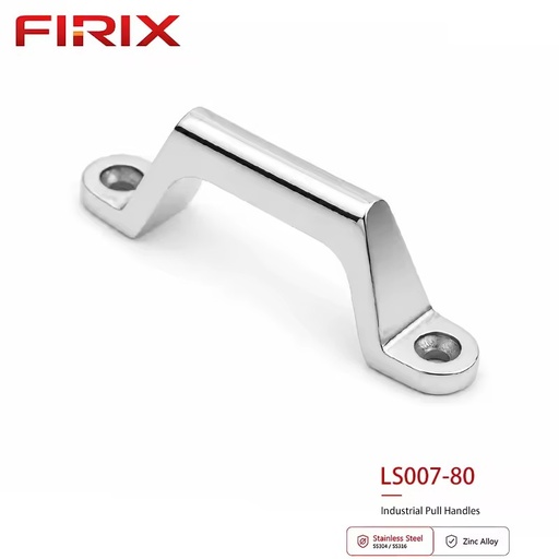 LS007-80 Stainless Steel U-Shaped Polished Finish Pull Handle | Heavy Duty Cabinet Door Handle for Server Racks Industrial