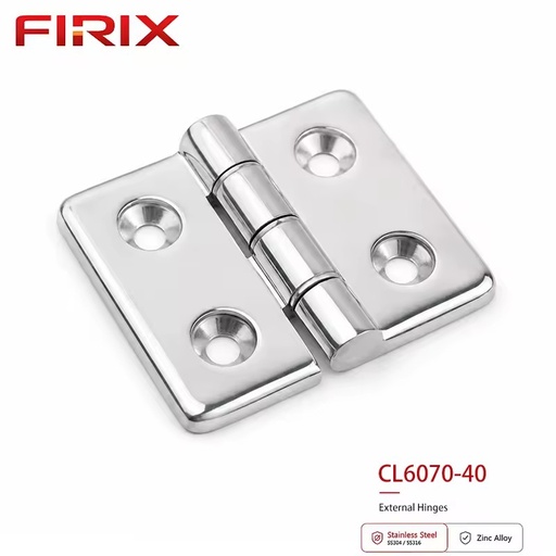 CL6070-40 Economic Stainless Steel Butt Hinge | 60x70mm Mirror Polished Hinge for BESS Storage Containers