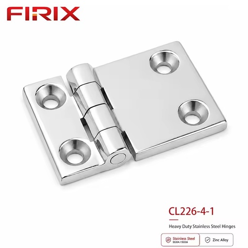CL226-4-1 FIRIX Industrial Heavy Duty Stainless Steel External Butt Hinge | Precision Cast 8mm Thickness 180 Opening Angle 1