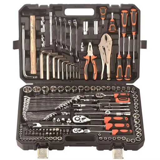 Multi-functional 1/4" 3/8" 1/2" Dr Socket Kit Set Combination Auto Repair Tool Kit Shelf Hardware Hand Tools Workbench Tools