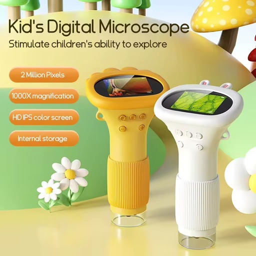 Stock 372 Portable Monocular HD Optical Microscope IP65 Rated Kids LED Light Source Student Experimental Science Educational Toy