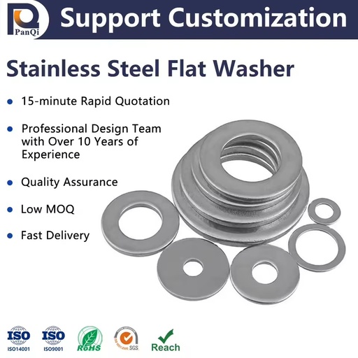 Hot Selling 304 Stainless Steel Gasket with Circular Metal Screw Flat Washer GB Standard Plain Finish