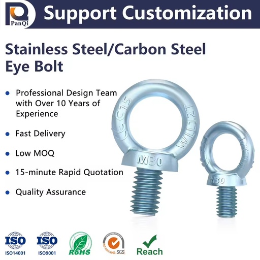 Factory Wholesale Industrial Grade Zinc Finish Round Head Steel Eye Bolt Model DHLM880 M4-M20 Size Brand Standard Thread