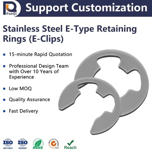 Stainless Steel Retaining Ring Washer E Ring Circlip for Shafts Water Treatment Model DP808 with Plain Zinc Finish