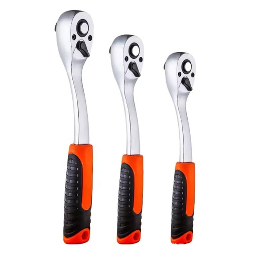 1/2 3/8 1/4 Inch Drive 72-Tooth Quick-release Reversible CR-V Plastic Handle Ratchet Socket Wrenches