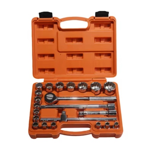 22-piece Set of Socket Wrenches, 1/2'' Carbon Steel Ratchet Wrench Set, Household Auto Repair Set