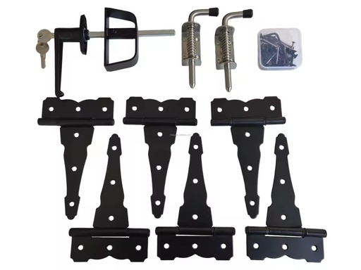 Modern Shed Windows and More Double Door Hardware Kit Carbon Steel L-Handle Barrel Bolts Shed Door Hinges Easy Installation