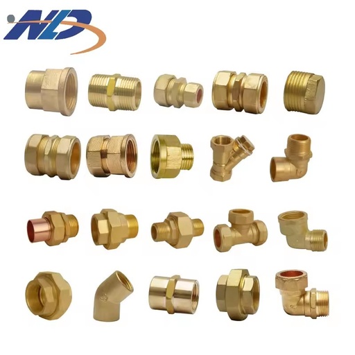 OEM 15*15 22*22 Airpert Conditioner System Compression BSPP Brass Hose Fittings Straight Coupling