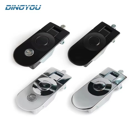 DINGYOU MS609 Collision-Resistant Zinc Alloy Black High Security Tool Box Push Latches Flat Management Locks Push Pistons 35mm