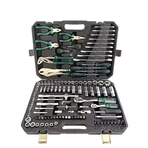131-Piece Professional Hand Chrome Vanadium Steel CR-V Socket Ratchet Tool Set Hard Case Metric Measurement System Auto Repair