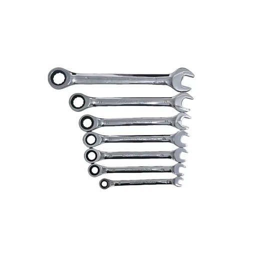 7pc 72-Tooth Ratcheting Gear Wrench Set 8-19mm Metric Double-Ended Open/Box End Combination Tool CRV Carbon Steel OEM DIY