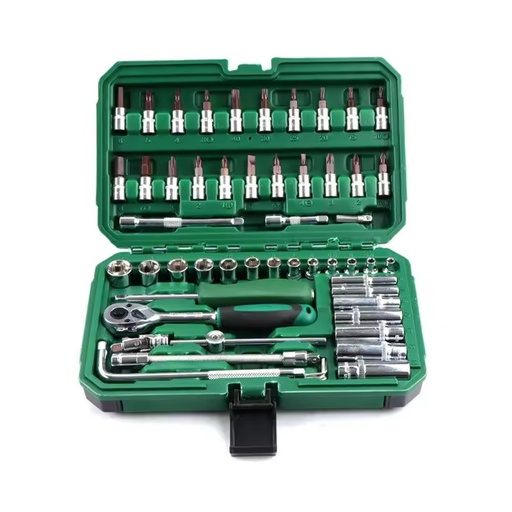 54PCS 6.3MM (1/4") Satellite Socket Set, CR-V Steel Ratchet Wrench Kit for Auto Repair & Home Maintenance