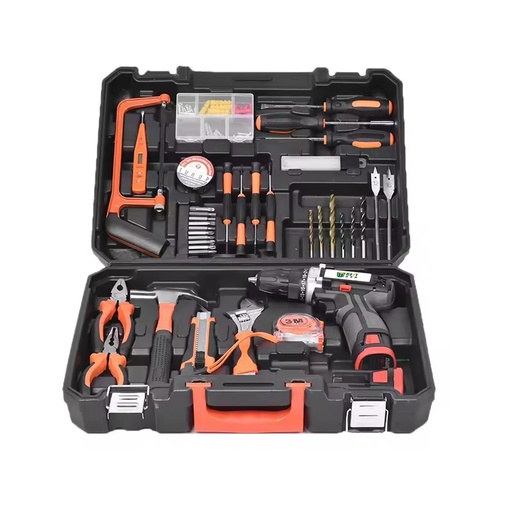 18v DIY Tool Box Professional Lithium Cordless Drill for Set with Plastic case Maintenance Cutter Screwdriver