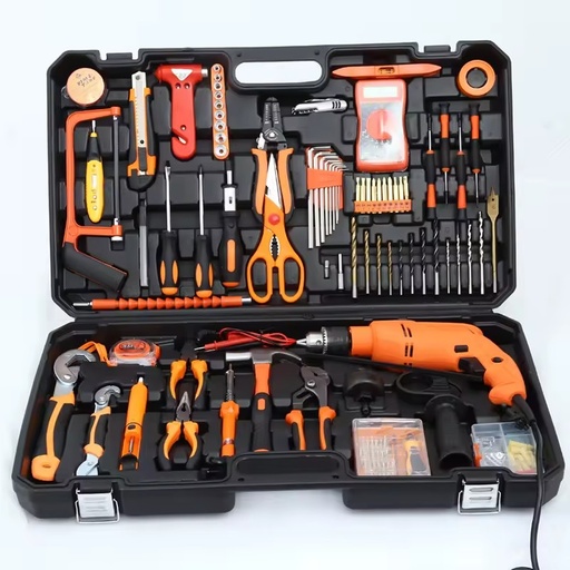 Factory Price Hardware Tool Kit Set Drill Box Electrician Sets Kits Electrical Screwdriver Powered Tools