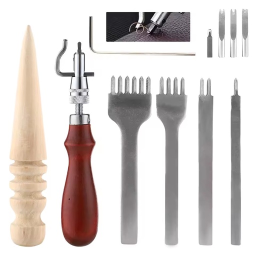 Leather Craft Tool Set 11 Pieces of Handmade Diy Leather Goods Grooving Tool