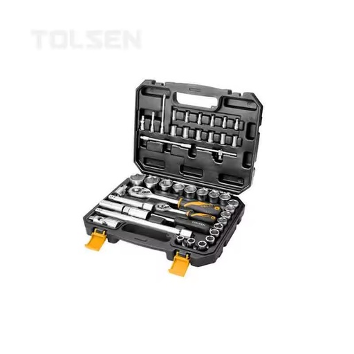 TOLSEN 15142 45pcs Industrial Household Diy Steel Mechanic Spanner Tool Set in Box