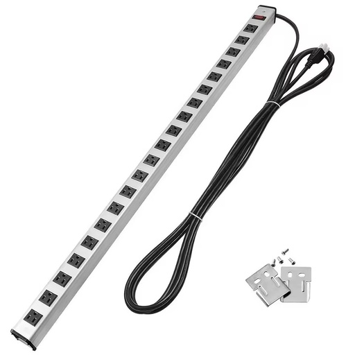 9 Outlet Industrial Heavy Duty Metal Power Strip 9-Foot Extension Cord Right Angle 110V 15Amp Gray Home Use Customizable OEM