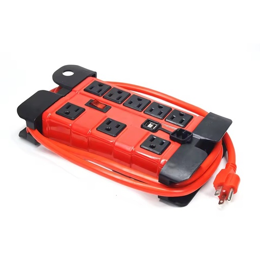 8 Outlet Surge Protector Extension Socket USB Charging Ports Copper 300Joules 6 Foot Power Cord 125V Multi AC Outlets SDK 15A