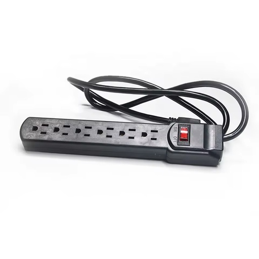 6-Outlet Black Surge Protector Power Strip 4-Foot Cord Overload Protection 90 · 900 Joule 15A 110V One-Pack Copper US Compatible