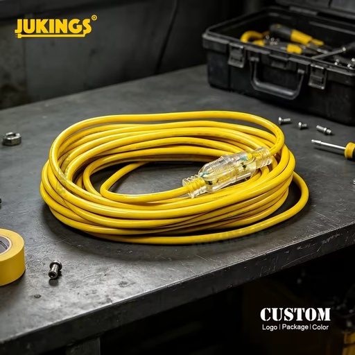 14/3 50ft 15A CETL CUL Certified Lighted End 100% Copper Power Retractable Electrical Outdoor 125V Heavy Duty Extension Cords