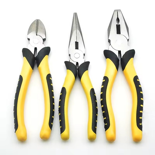Custom-made 6-inch 8-inch tiger Skin Handle Steel Wire Pliers Industrial Grade Pliers Labor-saving Flat Jaw Pliers Multi-functio