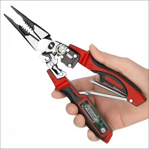 Digital Display Long Nose Electrician Pliers Wire Stripper Large Screen Voltage Tester Multi-function Tool Wire Winding