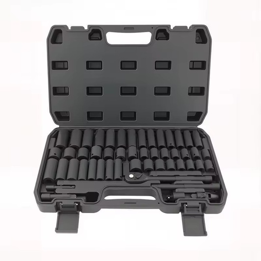 Professional 50pc Hand Socket Set 72 Tooth Ratchet Wrench 3/8 Drive Metric SAE Extended Chrome Vanadium Steel Hard Case OEM