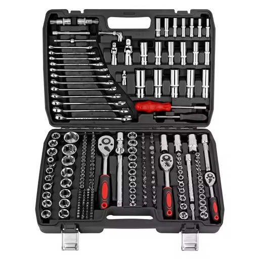216 Pcs Professional Auto Repair Tool Set OEM Chrome Vanadium Steel Hard Case Hand Operated 46x32x9cm Socket Wrench Kit Ratchet