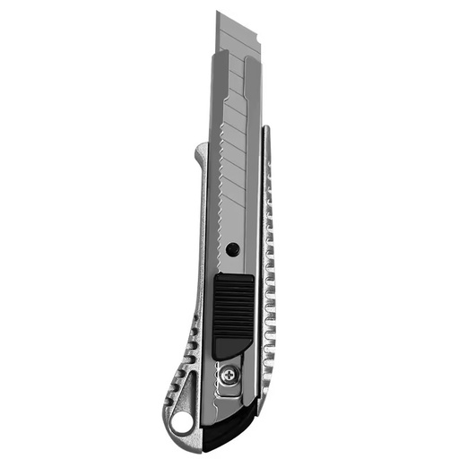 Wholesale Industrial Heavy Duty Aluminum Alloy Utility Knife 18mm Large Wallpaper Cutter Push Button Serrated Ergonomic Box