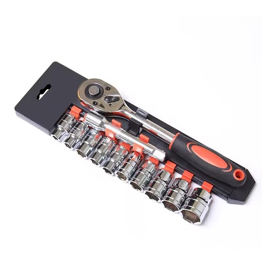 12-Piece Metric OEM Auto Repair Tool Set Ratchet Quick Socket Wrench Car-Mounted for Vehicle Maintenance & Emergency