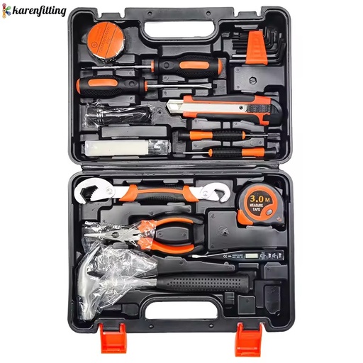 25 Pcs Hardware Multi Hand Tools Kit Spanner Wrench Bicycle Repair Home Sockets Tool Set Box