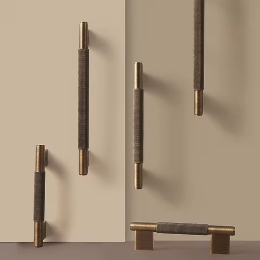 Modern Luxury Solid H59 Brass Knurled Cabinet Handles Gold Kitchen Cupboard Pulls 96/128/160mm Furniture Wardrobe Door Handle