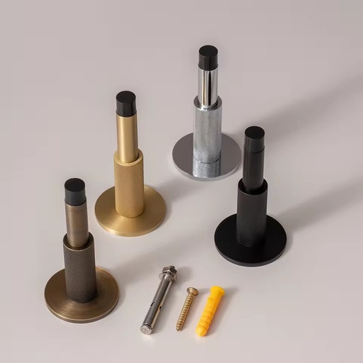 DOOROOM Matte Black H59 Brass Door Restraints Heavy Duty Wall Mount Door Stoppers for Industrial Doors
